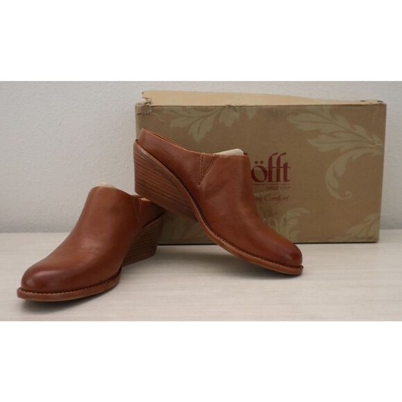 Sofft SF0100220 Women's Sz 8M Russet Brown Leather Nicki Slip-On Mules - Picture 1 of 16